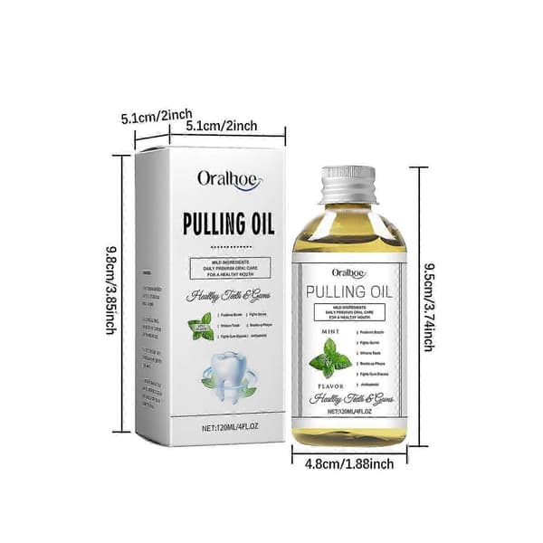 Pulling Oil, Ren Ekologisk Kokosolja Pulling 4 Oz Mintsmak, Fräsch Andedräkt Rengör Luktfläckar A