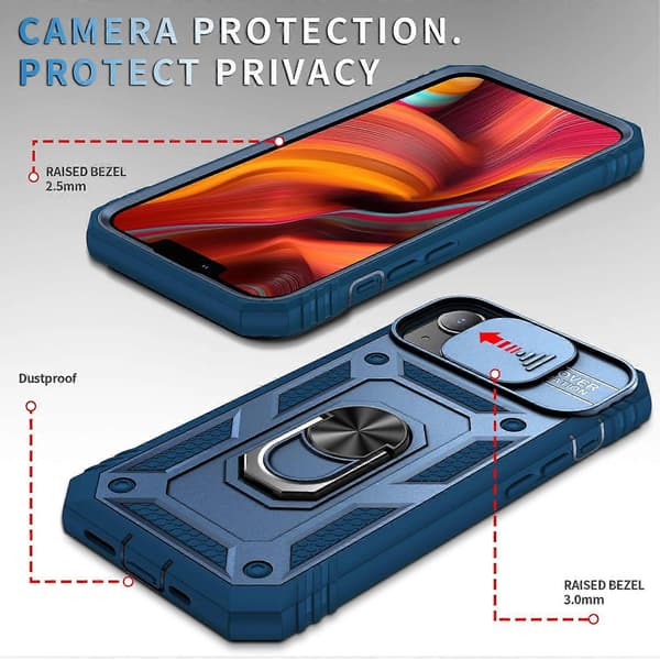 Skyvedeksel for kamera TPU + PC-deksel til iPhone 13