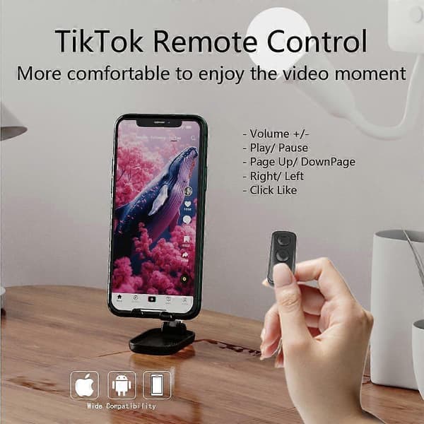 2025 Nyaste Tiktok och Kindle App Scroll Ring Smart Fjärrkontroll Ring för