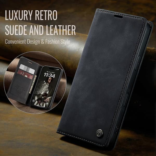 Monitoiminen nahkainen puhelinkotelo iPhone 16:lle