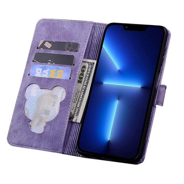 Compatible For iPhone 17 Air Case Cherry Blossom Cat Embossed Leather Phone Cover With Wrist Strap
