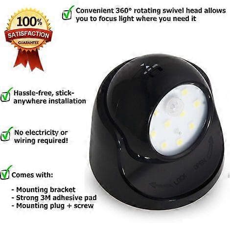 Outdoor Wall Light with Motion Sensor, Wireless LED Lighting with 360 Degree Rotation