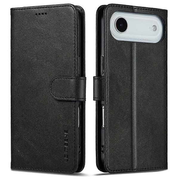 LC.IMEEKE Compatible For iPhone 17 Air Case Calf Texture PU Leather Stand Wallet Phone Cover
