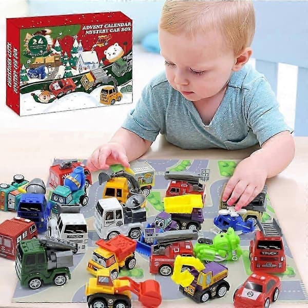 Julekalender med biler, traktorer og lastebiler