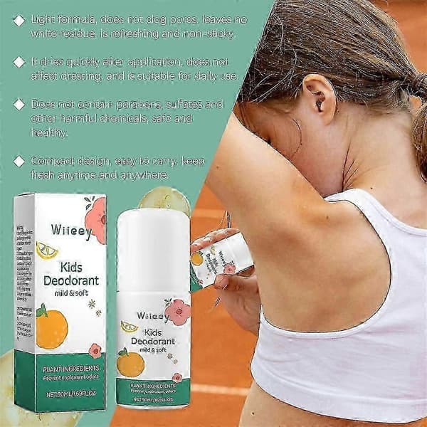 1-3x Naturlig Deodorant För Barn Tonåringar Barn Hela Kroppen 50ml Deodorant