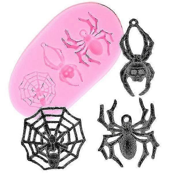 Halloween Edderkop Silikoneform Kagepynt Værktøj Slik Ler Chokoladeform