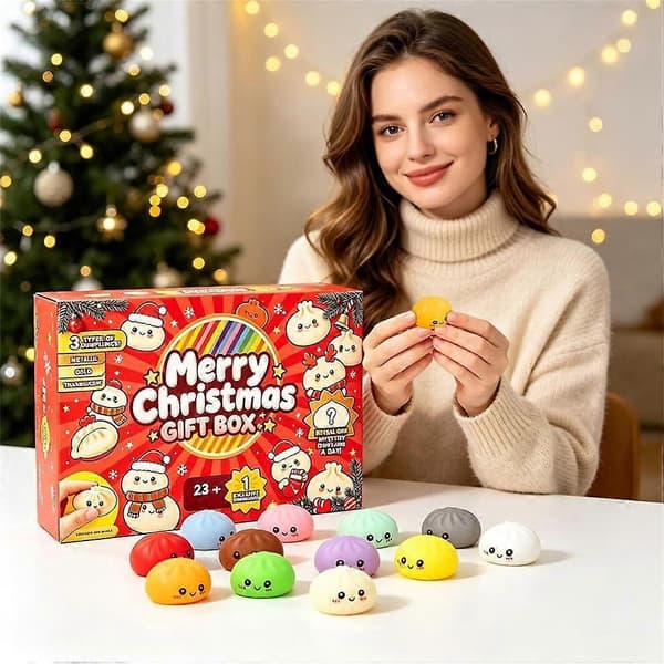 (Stil B) Jule-Squishies Adventskalender 2026 Nedtelling for voksne