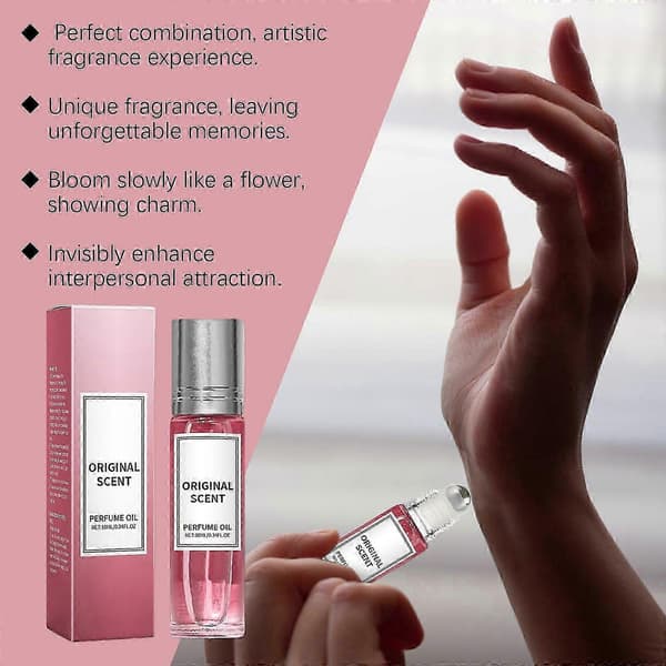 Rosa Jasmin Roll-On Parfyme, langvarig bærbar frisk duft