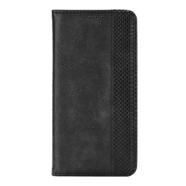 Magnetisk autoabsorberad PU-læderpungstativ Flip Cover Case til iPhone 13 6.1 tommer - Sort