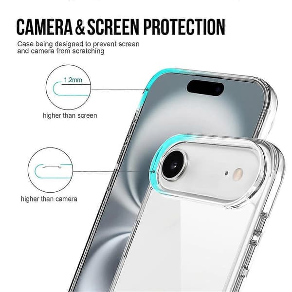 Kompatibel med iPhone 17 Air-deksel TPU-ramme Klart PC-bakdeksel