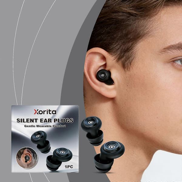 45dB Støyreduserende Ørepropper for Søvn, Gjenbrukbar Silikon med 2 Størrelser Tupper og Etui, for Reise, Studier (2 stk)