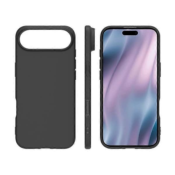 Til iPhone 17 Air Cover Blød Mat Bagside TPU Sort Telefoncover, Stor Udskæring