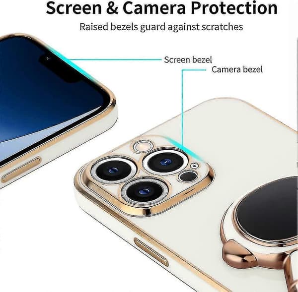 6D-plettering Astronaut Kickstand TPU-deksel til iPhone 14 Pro Max, Kamerabeskyttelse