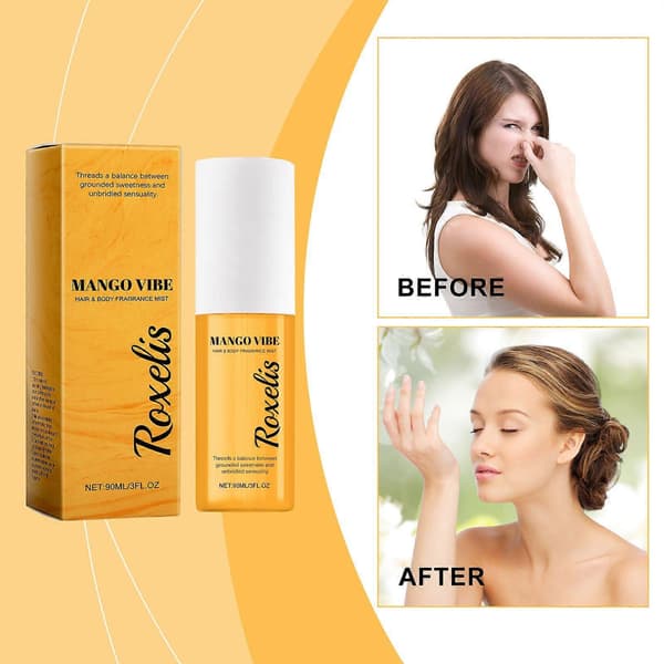 Roxelis Juicy Mango Parfymespray, Egnet for Kropp, Hud, Håndledd og Hals