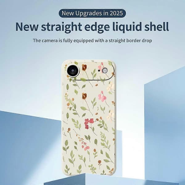 Compatible For iPhone 17 Air Case Small Petals Pattern Printing Straight Edge TPU Phone Back Cover