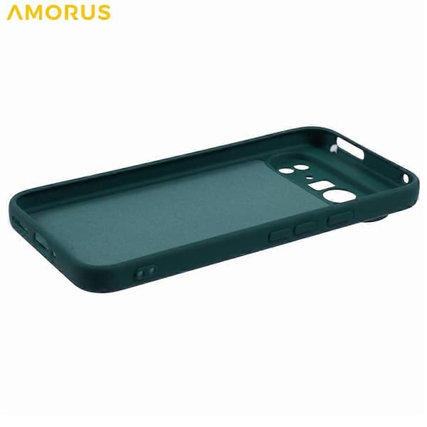AMORUS Kompatibelt Skal för Google Pixel 9 Pro XL, Exakta Utskärningar, TPU-Fiberfoder, Stöttåligt Telefonskal (Turkos)