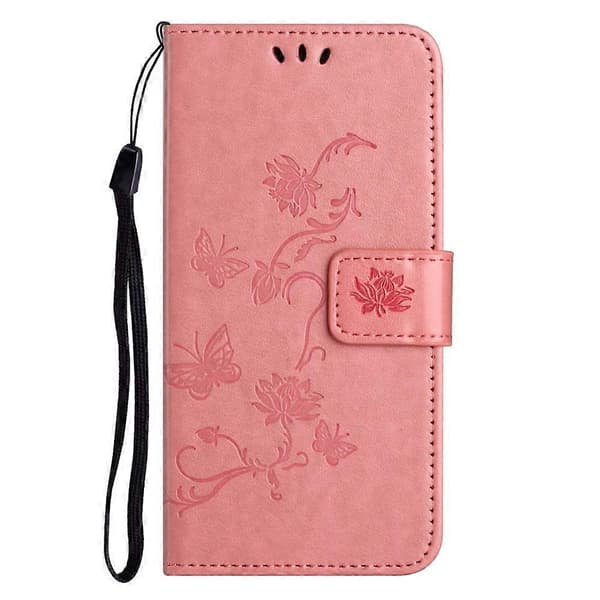 Kompatibel til iPhone 17 Air Case Pung Stativ Præget Sommerfugl Blomst PU Læder Telefoncover
