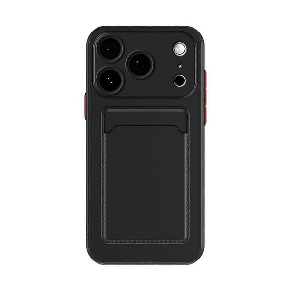 Kontrastfarveknap TPU-telefoncover til iPhone 17 Pro (sort, til iPhone 17 Pro)