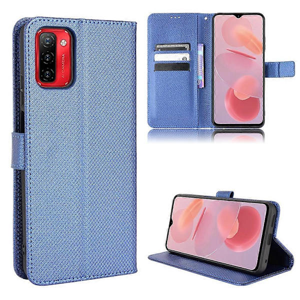 För Ulefone Note 12P Diamanttextur Läder Telefonfodral (Blå)