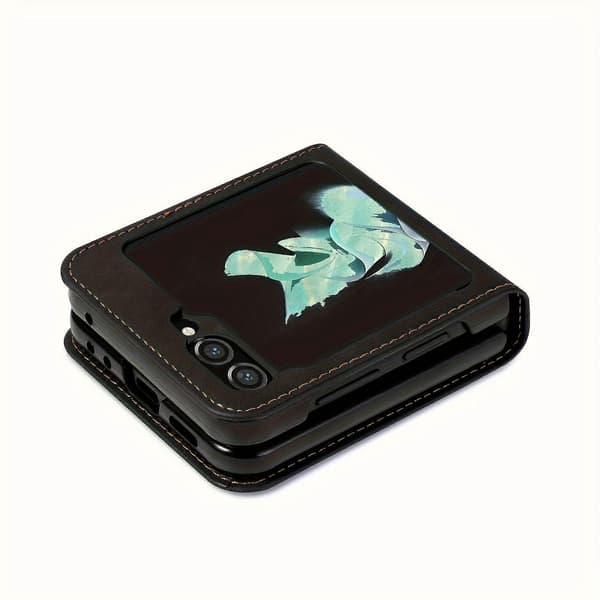 Lommebokdeksel kompatibelt med Z Flip 6 5 4 3, telefondeksel med kortholder og skjøtedesign