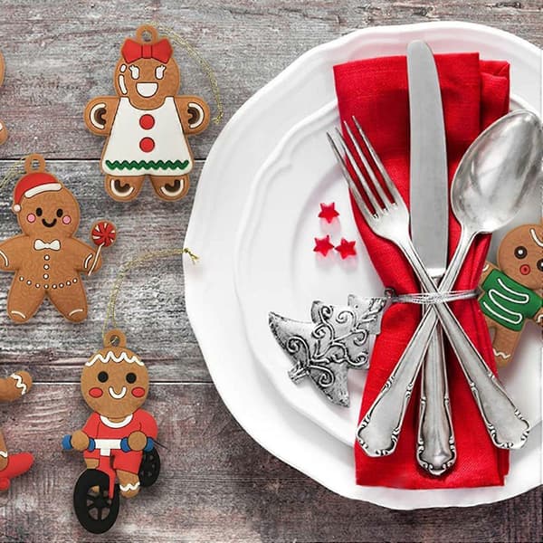 12 stk. julepynt i form av pepperkakemenn til juletreet, 7,6 cm høye