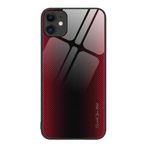 För iPhone 11 Texture Gradient Glas TPU Phone Case
