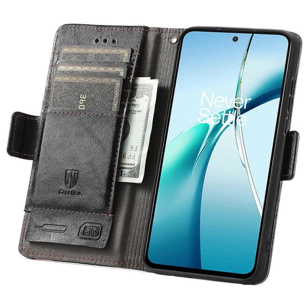 Til TCL 50 5G Etui Stativ Pung Splejsning PU Læder Cover (Sort)