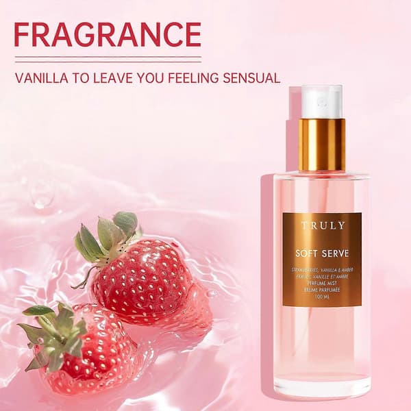 TRULY Unisex Body Spray 100ml, Jordbær Vanilje Frisk Langvarig Duft