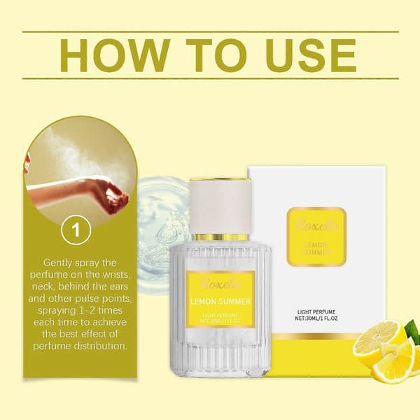 Lemon Summer Charm Parfume, Frisk Ikke-klæbrig Langvarig Duft med Citrus & Krydrede Noter