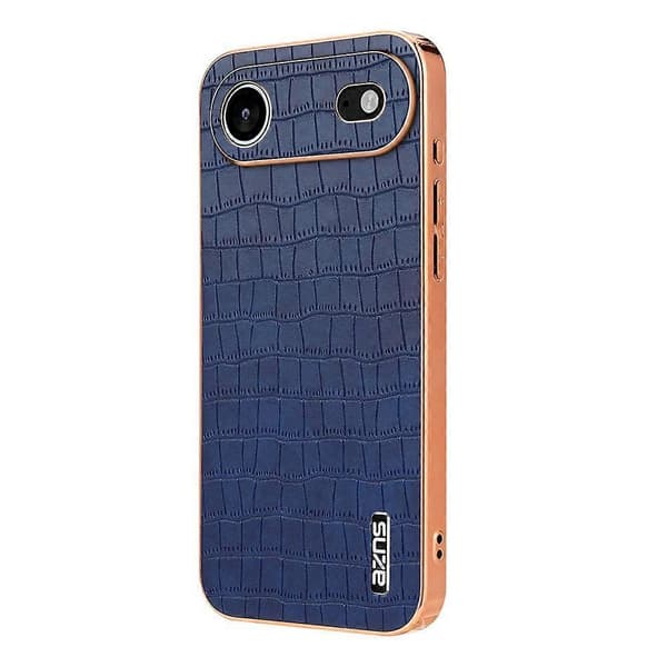 AZNS-kompatibel för iPhone 17 Air Case Galvanisering Krokodil Textur PU + TPU Telefonskydd