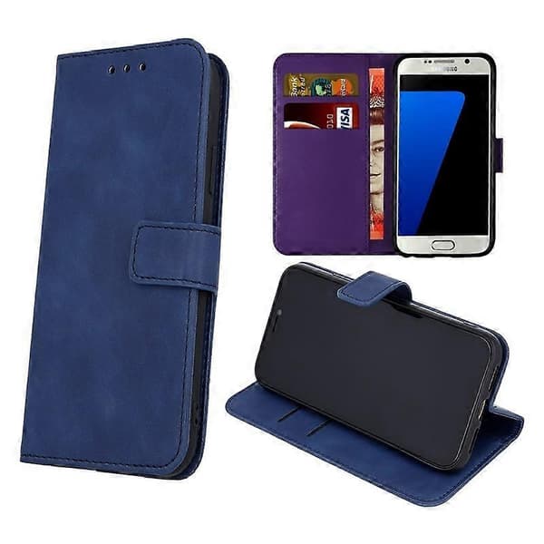 iPhone XR - Book Case Cover Mobile Wallet Navy Blue