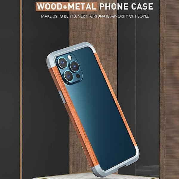 Iron + Wood Case For iPhone 13 Pro Max For iPhone 13 Pro Max