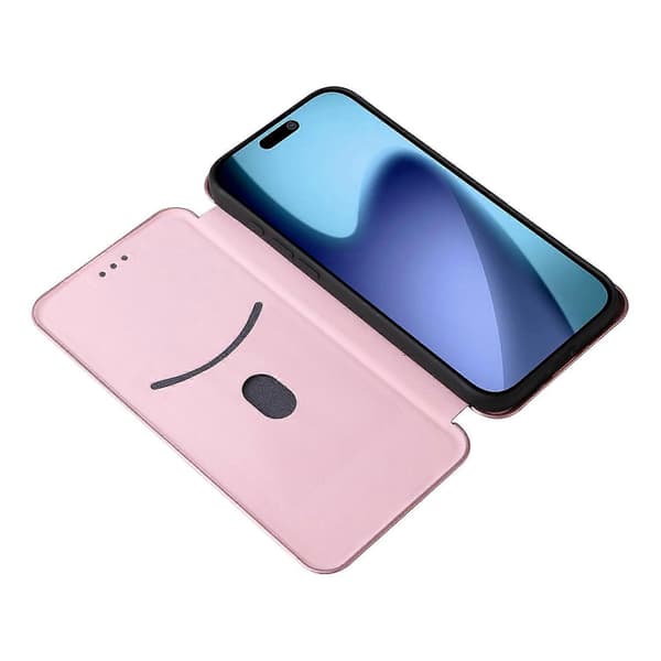 För iPhone 17 Air Fodral Kolfibertextur Droppsäkert PU-läder Telefonfodral