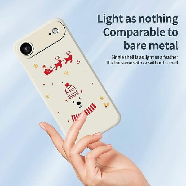 For iPhone 17 Air-deksel med bjørnemønster, rett kant TPU-telefonbakdeksel - Beige