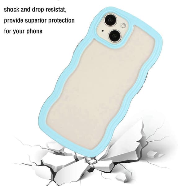 iPhone 13:lle Candy Color Wave TPU Kirkas PC-puhelinkotelo KB