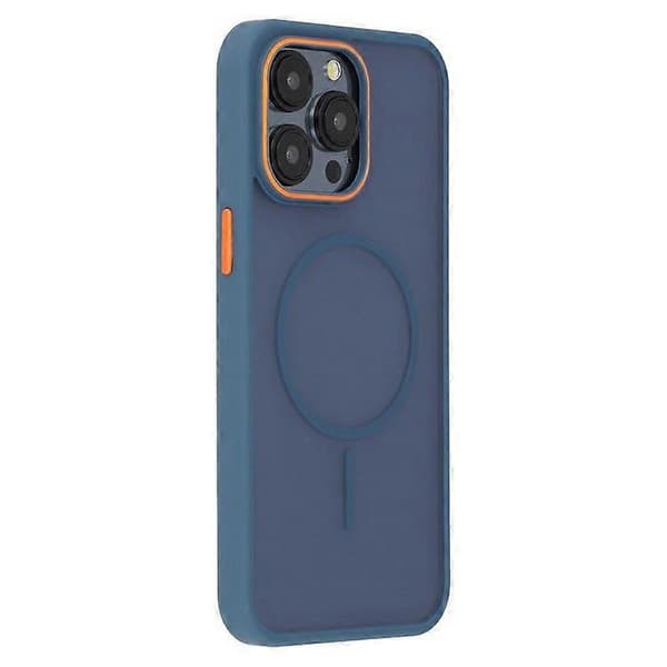 Magnetiskt skal för iPhone 14 Pro Max, hudvänlig TPU + PC baksida (Blå)