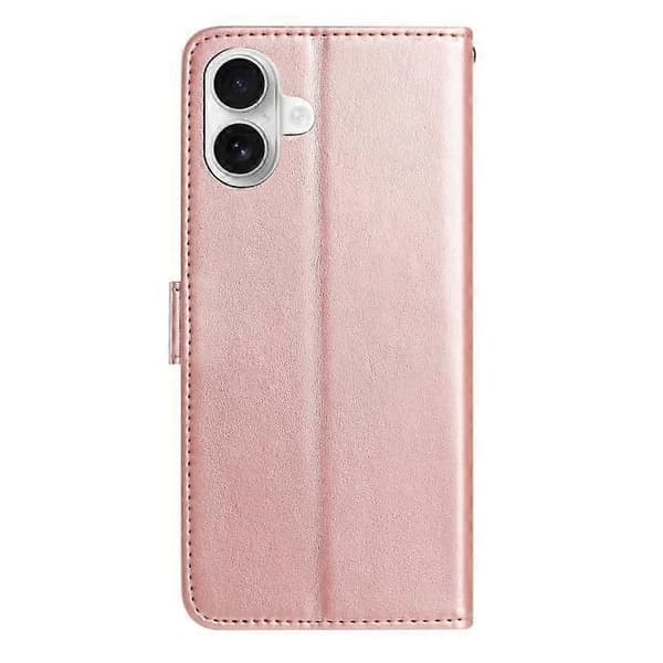 iPhone 17 Rose Flower Präglad Läder Telefonfodral