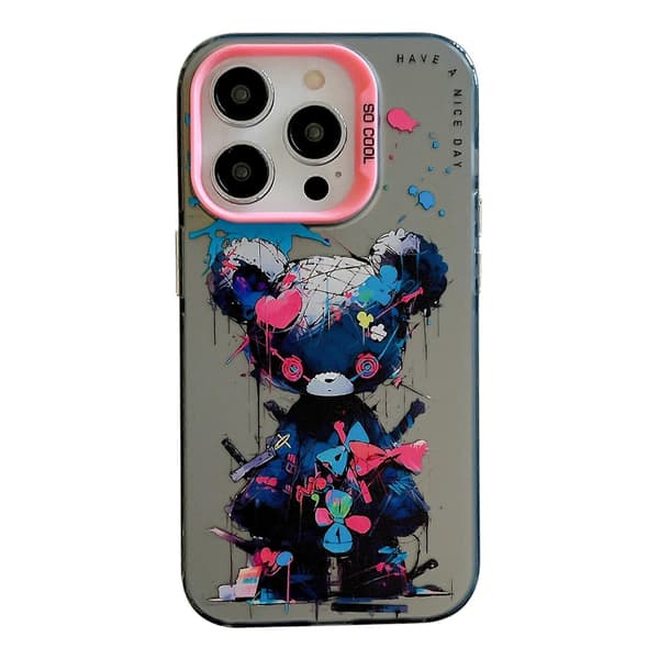 Til iPhone 13 Pro Dyremønster Trykk Telefondeksel Graffiti Kunst PC+TPU Støtsikkert Deksel