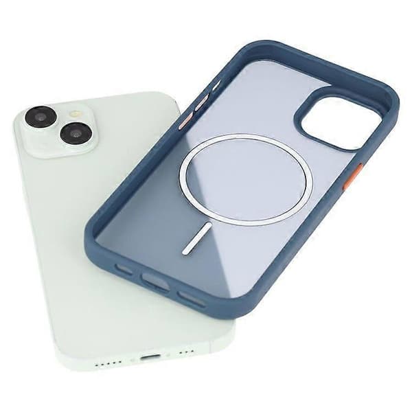 Til iPhone 15 Plus Magnetisk Cover Hudberøring TPU + PC Telefon Bagcover (Blå)