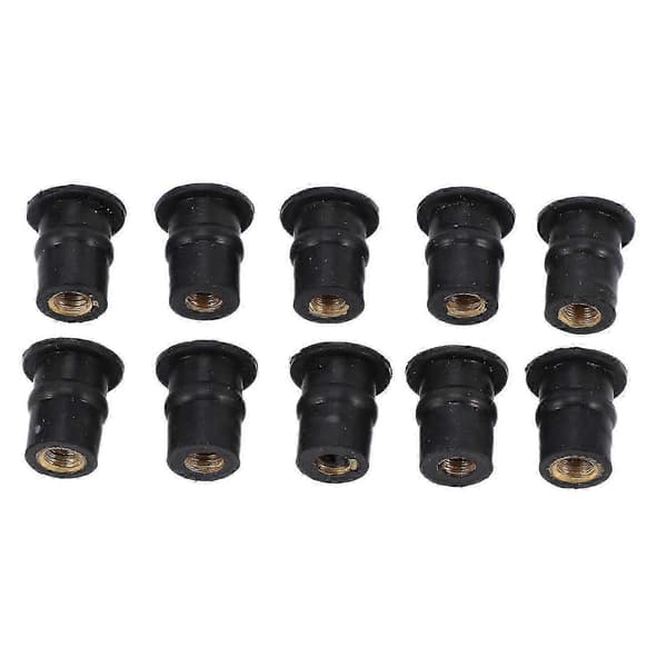M5 Rubber Well Nut 5mm Metric Motorcycle Windscreen Wellnut Brass NUTS 10-pack