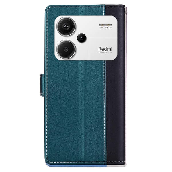 Präglat tvåfärgat läderfodral för telefon (För Redmi Note 13 Pro+)