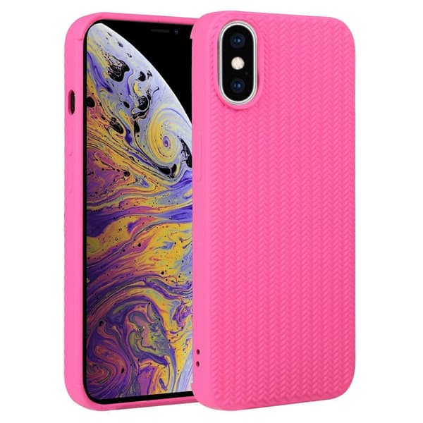 For iPhone XS Max Silikondeksel med vevd tekstur
