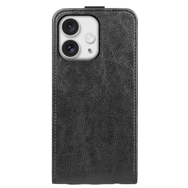 Til Apple iPhone 16 Pro Max Flip Mobiltelefon Taske Cover Kappe Beskyttelse Sort
