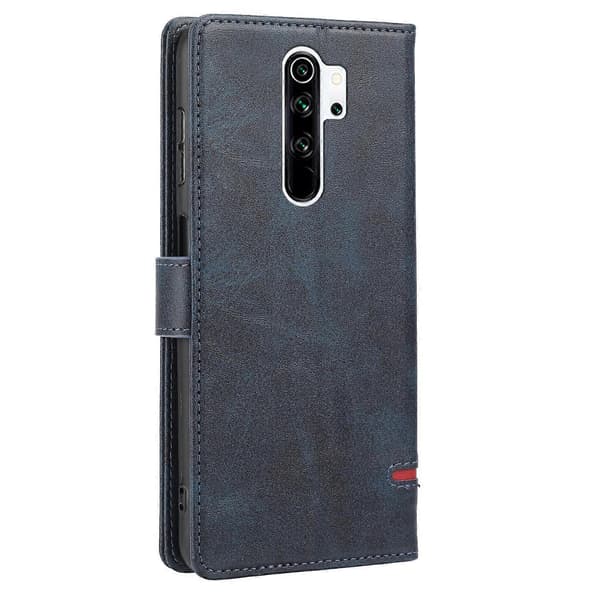 Plånboksfodral i läder för Xiaomi Redmi 9 Classic (Blå)