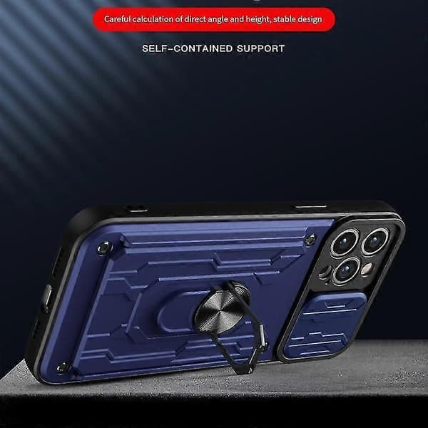 For iPhone 13 Pro Skyvbar Camshield Korttelefonveske (hvit)