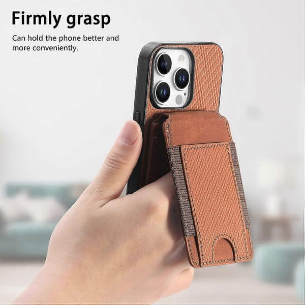 C1-12 Til iPhone 16 Pro Etui Kortholder Læder+PC+TPU Støtteben Telefoncover - Grøn