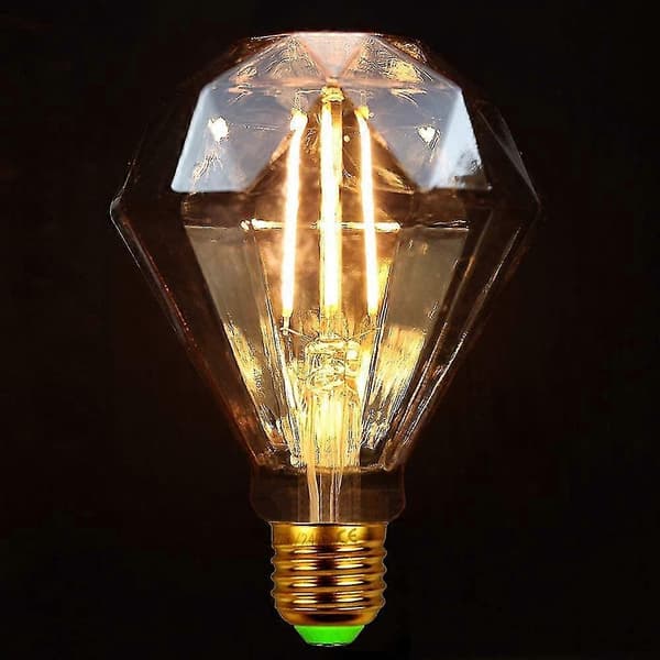 Glødelampe Diamond Led 4W Retro Stil Dekorativ Glødelampe Glødetråd 240V E27