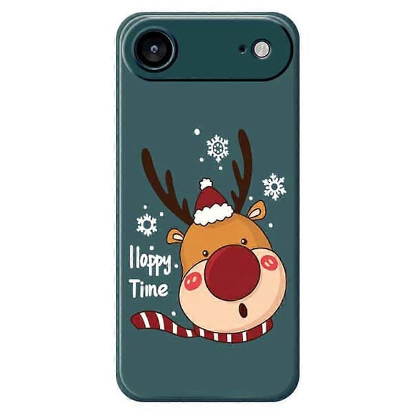 For iPhone 17 Air-deksel Snøfnugg Hjortehode Mønstertrykk Rett Kant TPU Telefon Bakdeksel