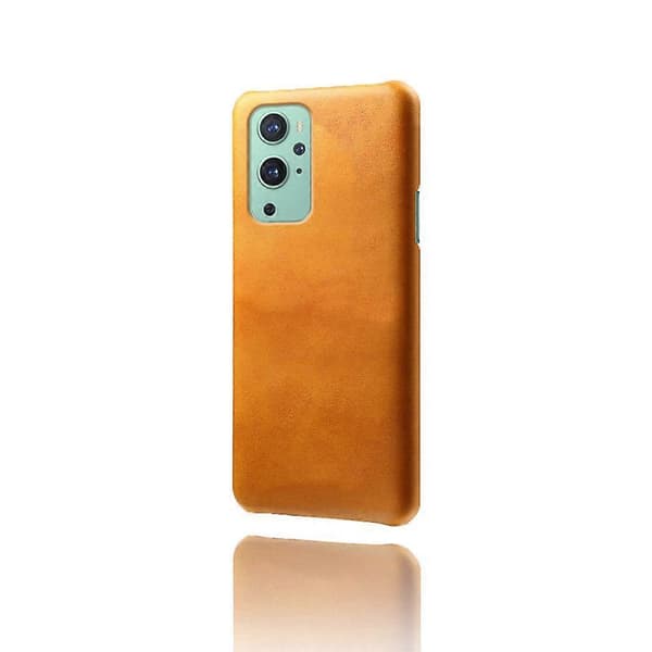 KSQ PU Läderbelagt PC-telefonfodral för OnePlus 9 Pro (Orange)