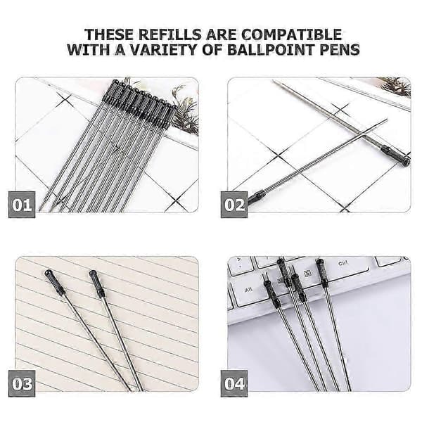 Twist pen refills til kuglepenne - 50 stk sorte udskiftelige refills
